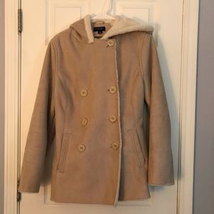 Suede fabric warm coat